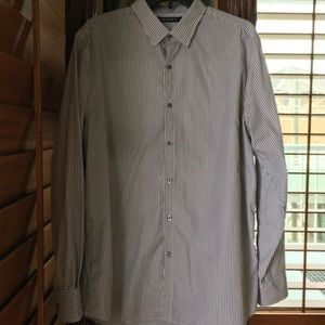 Mens Axist Striped Button Down Shirt Long Sleeve-L